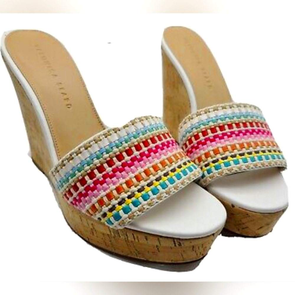 Veronica Beard women Sandals cork Wedge Dali white/Multicolor size 10